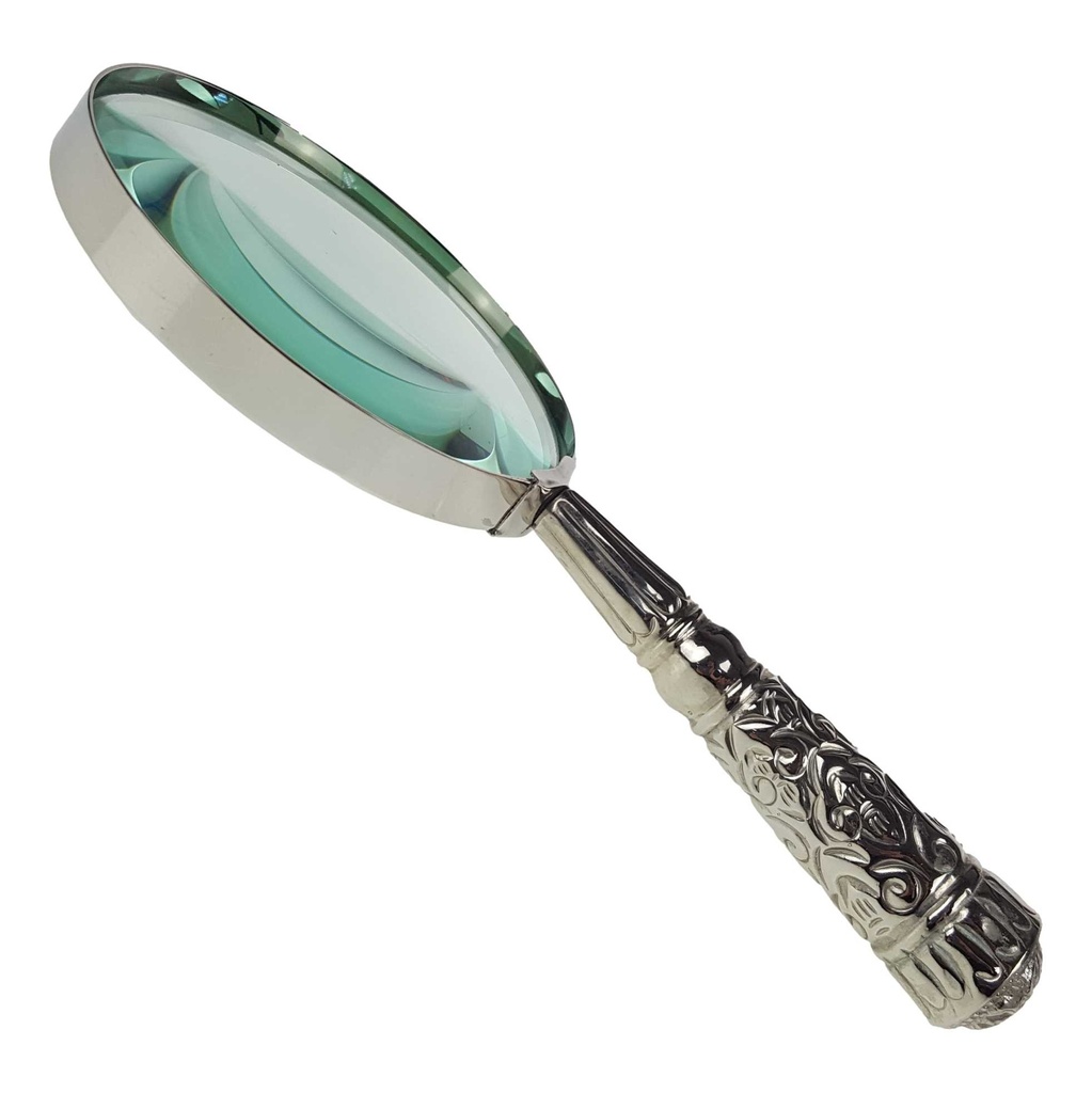 [LA-39781] Leselupe Handlupe Vergrößerungsglas & Brieföffner Glas versilbert Set Bild 10