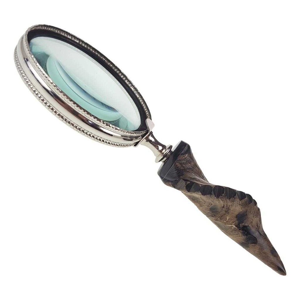 [LA-39815] Leselupe Handlupe Vergrößerungsglas Glas Bein vernickelt #39815 Bild 2