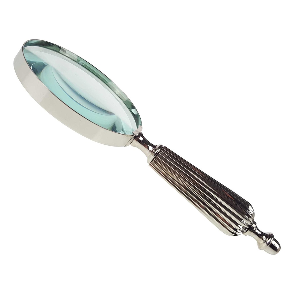 [LA-39818] Leselupe Handlupe Vergrößerungsglas Glas vernickelt #39818 Bild 2