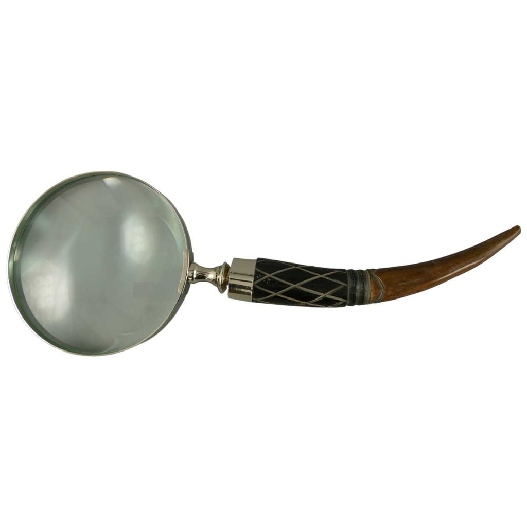 [LA-39827] Leselupe Handlupe Vergrößerungsglas Glas Bein vernickelt #39827 Bild 2
