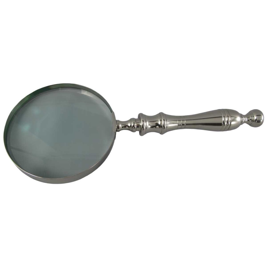 [LA-39828] Leselupe Handlupe Vergrößerungsglas Glas vernickelt Bild 2
