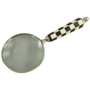 [LA-39831] Leselupe Handlupe Vergrößerungsglas Glas vernickelt Schwarz-weiß Bild 2