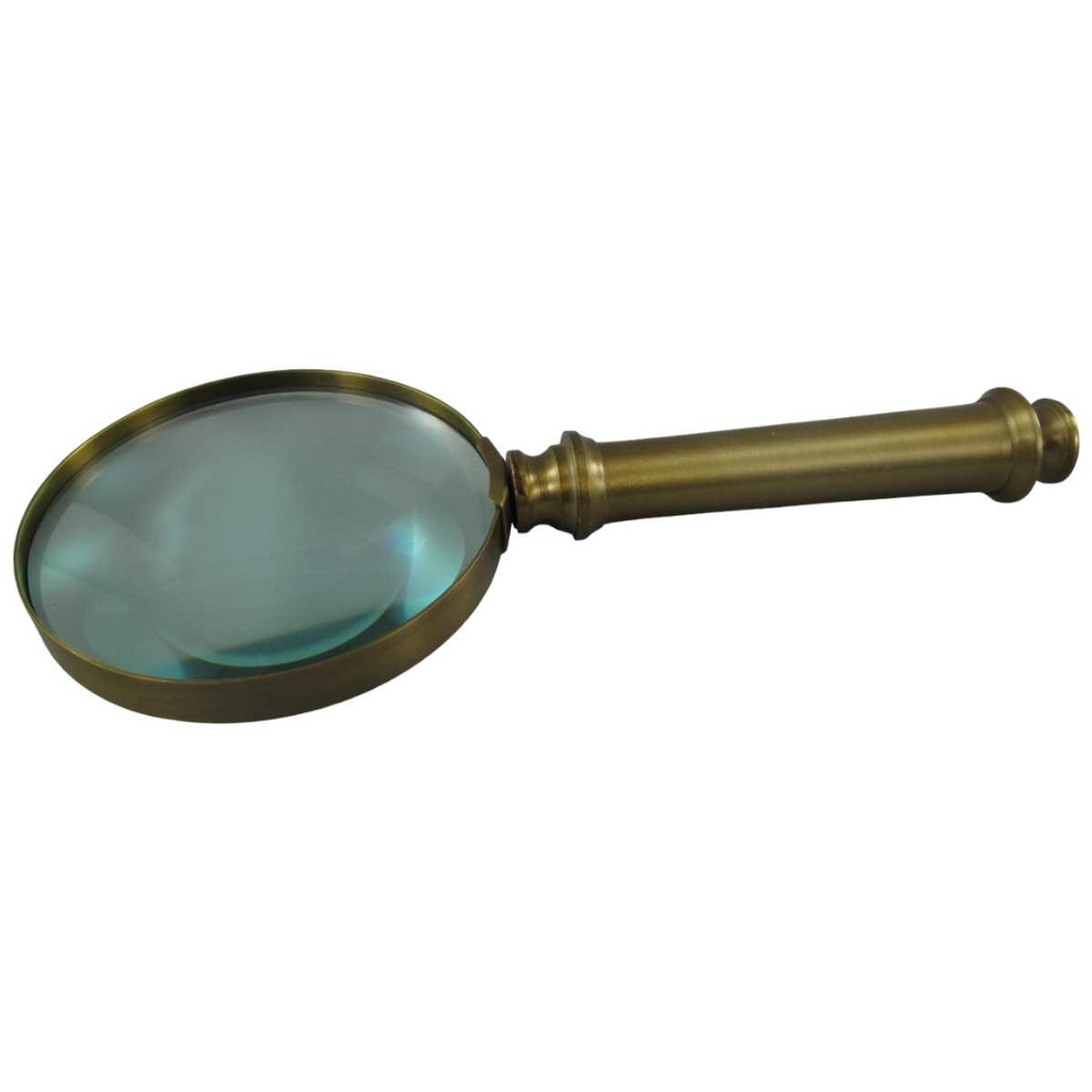 [LA-39832] Leselupe Handlupe Vergrößerungsglas Messing glatt Bild 2