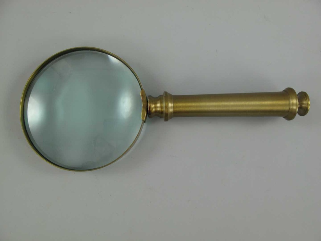 [LA-39832] Leselupe Handlupe Vergrößerungsglas Messing glatt Bild 3