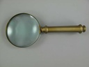 [LA-39832] Leselupe Handlupe Vergrößerungsglas Messing glatt Bild 3
