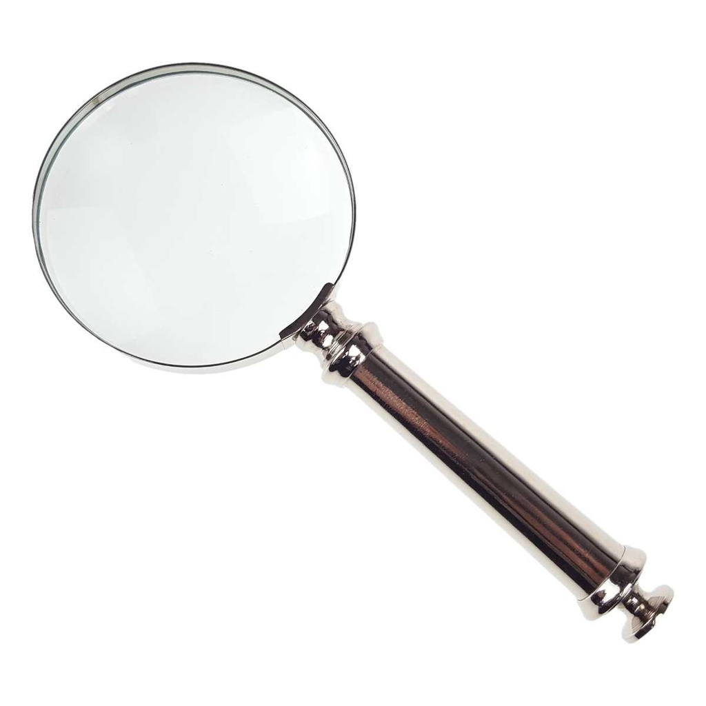 [LA-39833] Leselupe Handlupe Vergrößerungsglas Glas vernickelt Bild 2
