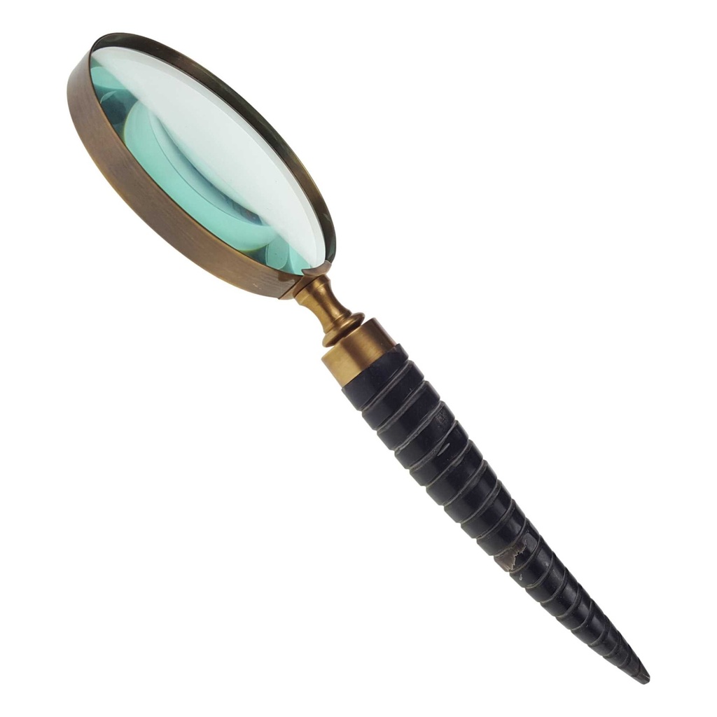 [LA-39840] Leselupe Handlupe Vergrößerungsglas Bein Messing brüniert #39840 Bild 2