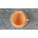 [458118627] Jumbotasse mit Kuchenteller Frühstücksteller Pagnossin Earthenware Einzelteile Orange gebraucht - sehr gut Bild 3