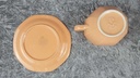 [458118627] Jumbotasse mit Kuchenteller Frühstücksteller Pagnossin Earthenware Einzelteile Orange gebraucht - sehr gut Bild 4