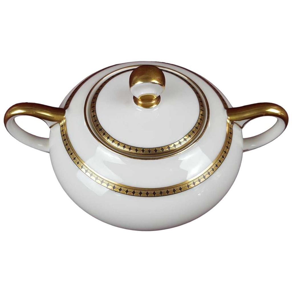 [458118993] Zuckerdose Golddekor Hutschenreuther Dekor 02346 gebraucht - sehr gut Bild 2