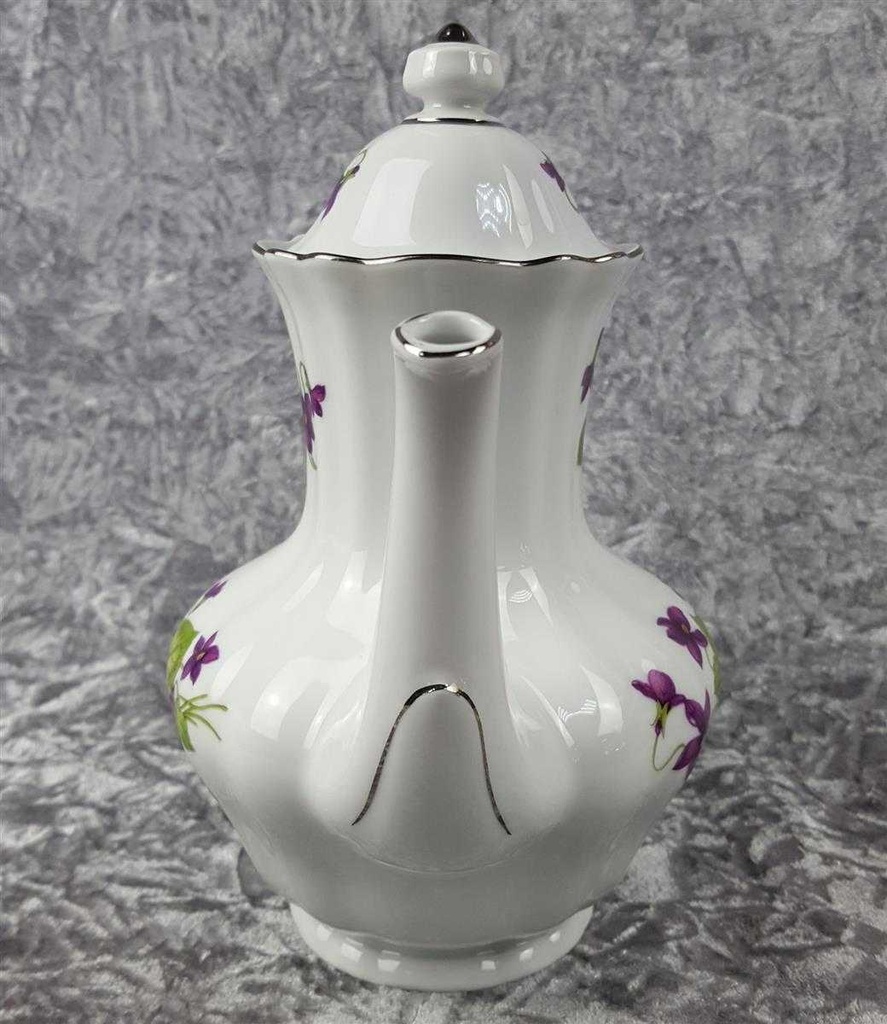 [458119002] Kaffeekanne 1,4 L Winterling Marktleuthen lila Blume Veilchen Silberrand gebraucht - sehr gut Bild 4