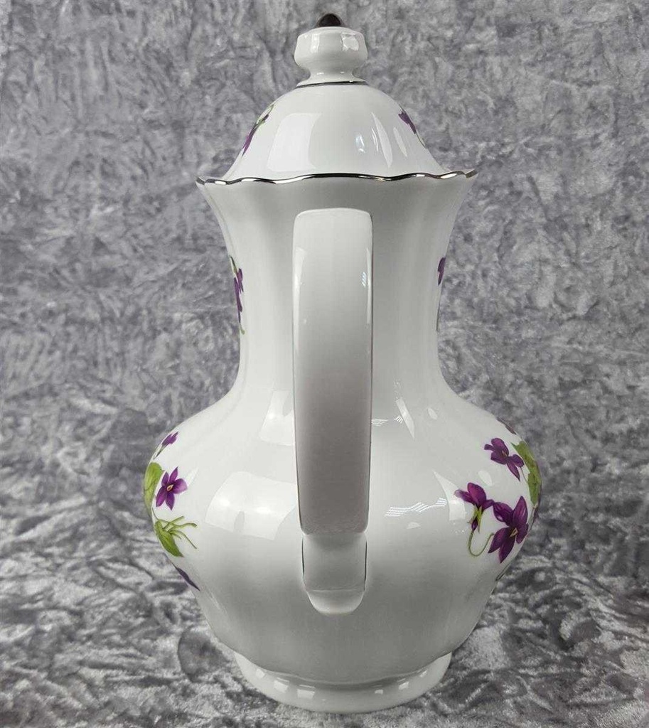 [458119002] Kaffeekanne 1,4 L Winterling Marktleuthen lila Blume Veilchen Silberrand gebraucht - sehr gut Bild 6