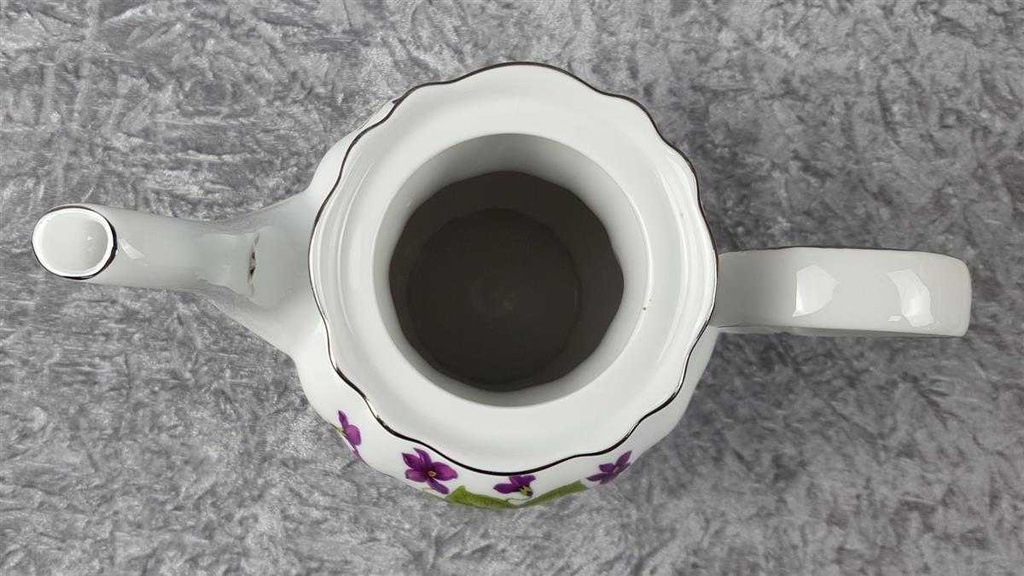 [458119002] Kaffeekanne 1,4 L Winterling Marktleuthen lila Blume Veilchen Silberrand gebraucht - sehr gut Bild 7