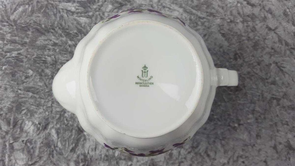 [458119002] Kaffeekanne 1,4 L Winterling Marktleuthen lila Blume Veilchen Silberrand gebraucht - sehr gut Bild 9