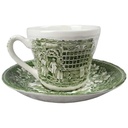 [458119018] Kaffeetasse mit Untertasse Tasse Royal Tudor Coaching Taverns Grün gebraucht - gut Bild 2