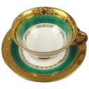[458119023] Tasse Espressotasse mit Untertasse Schaller Blumen Elfenbein Beige gebraucht - gut Bild 2