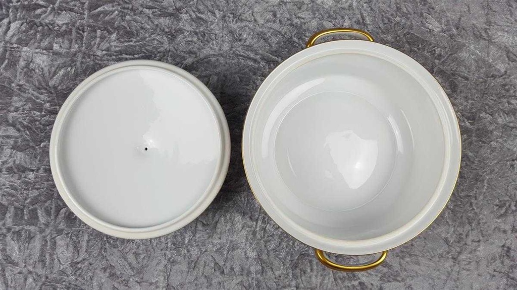 [458119029] Schüssel Ragoutterrine Servierschüssel Goldrand 1,5 L Eschenbach Alte Formen W5697 gebraucht - gut Bild 4