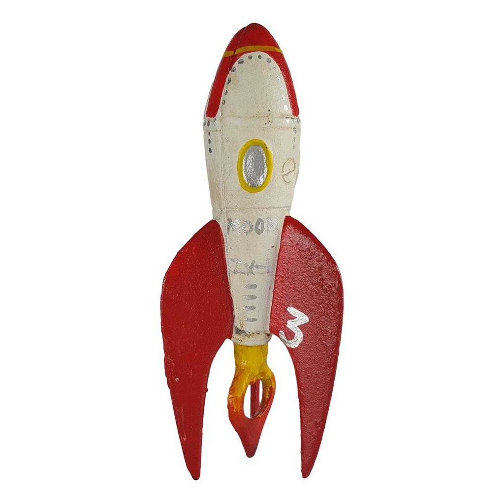 [LA-43897] Flaschenöffner Bieröffner Kronkorkenzieher Rakete bunt 16,1 cm Gusseisen Bild 2
