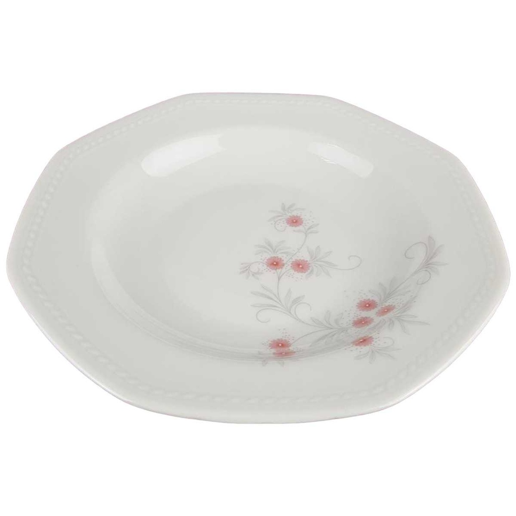 [458119053] Suppenteller Teller 22,3 cm Schirnding Bavaria Paris Blumendekor Rosa Grau Blumen gebraucht - sehr gut Bild 2