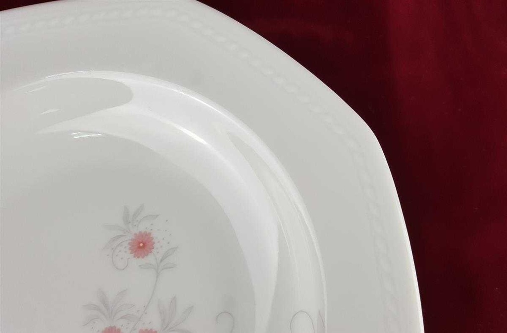 [458119053] Suppenteller Teller 22,3 cm Schirnding Bavaria Paris Blumendekor Rosa Grau Blumen gebraucht - sehr gut Bild 3