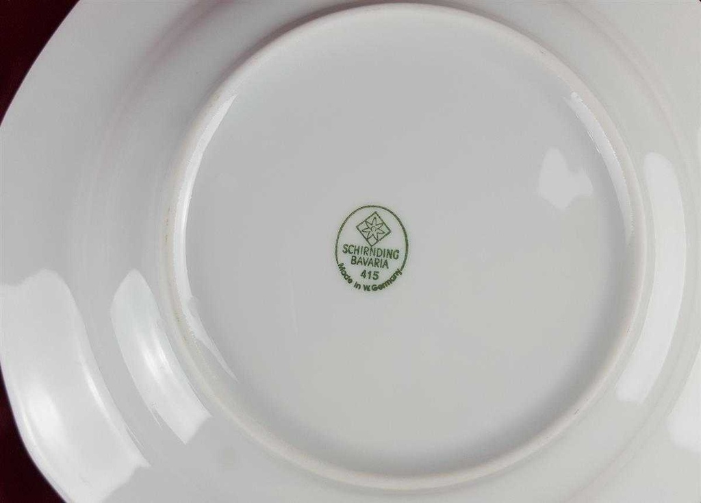 [458119053] Suppenteller Teller 22,3 cm Schirnding Bavaria Paris Blumendekor Rosa Grau Blumen gebraucht - sehr gut Bild 4