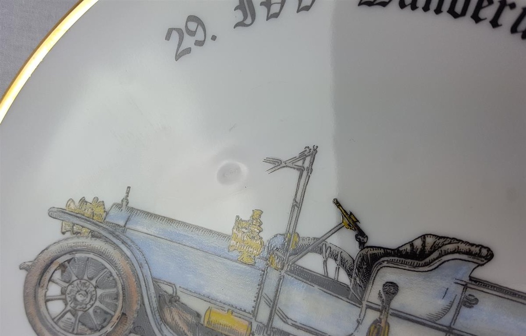 [458119066] Porzellan Wandteller 29. Wanderung 1998 Oldtimer Rolls Royce 1906 D 19,2 cm Bild 2