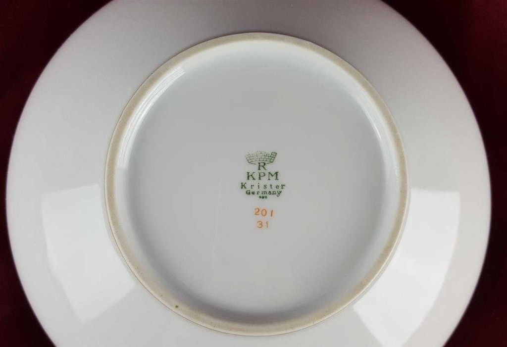 [458119070] Schüssel Servierschüssel Salatschüssel Goldrand 20,2 cm KPM Krister 0201 Weiß gebraucht - gut Bild 3