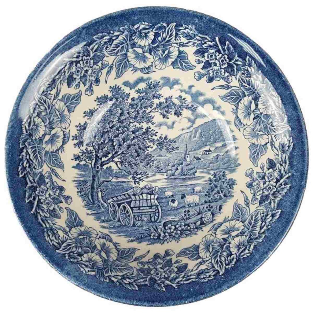 [458119077] Dessertschale 16,2 cm English Ironstone Tableware (EIT) EIT England Morning Glories On Rim Blau gebraucht - gut Bild 2