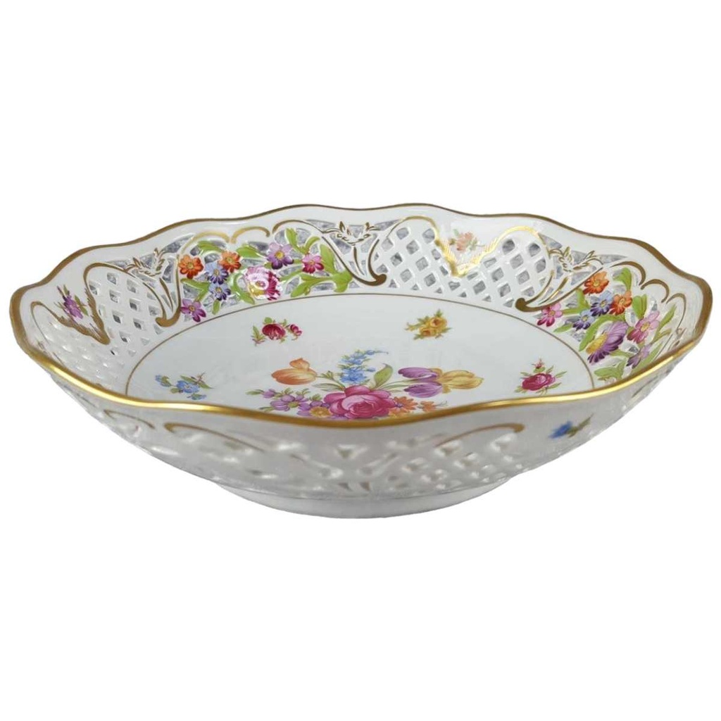 [458119081] Durchbruchschale Durchbrucharbeit 23 cm Schumann Arzberg Form Dresden Dresdner Blume Empress gebraucht - sehr gut Bild 2