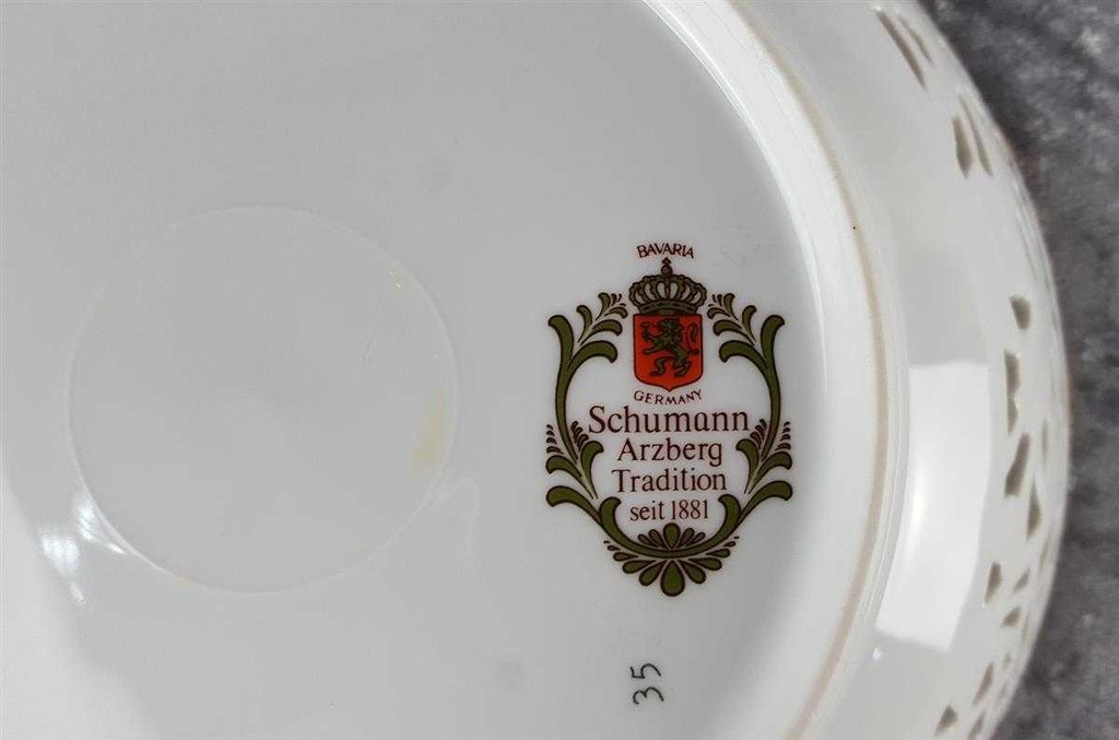 [458119081] Durchbruchschale Durchbrucharbeit 23 cm Schumann Arzberg Form Dresden Dresdner Blume Empress gebraucht - sehr gut Bild 3