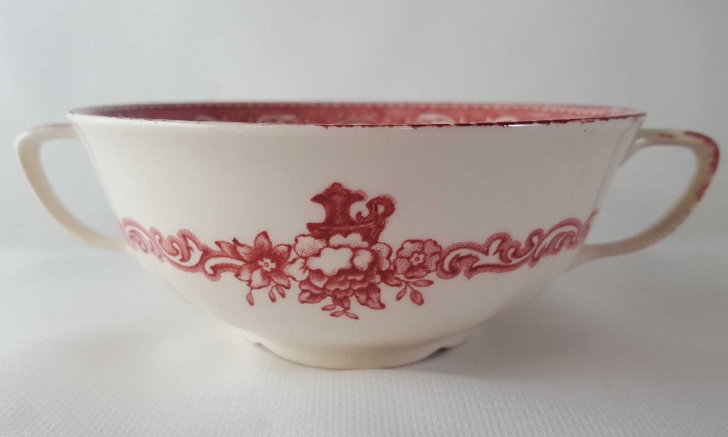 [458119084] Tasse Suppentasse mit Innendekor Johnson Bros Old Britain Castles Rot gebraucht - akzeptabel Bild 3