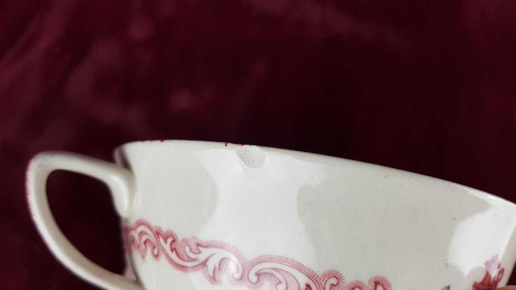 [458119084] Tasse Suppentasse mit Innendekor Johnson Bros Old Britain Castles Rot gebraucht - akzeptabel Bild 4