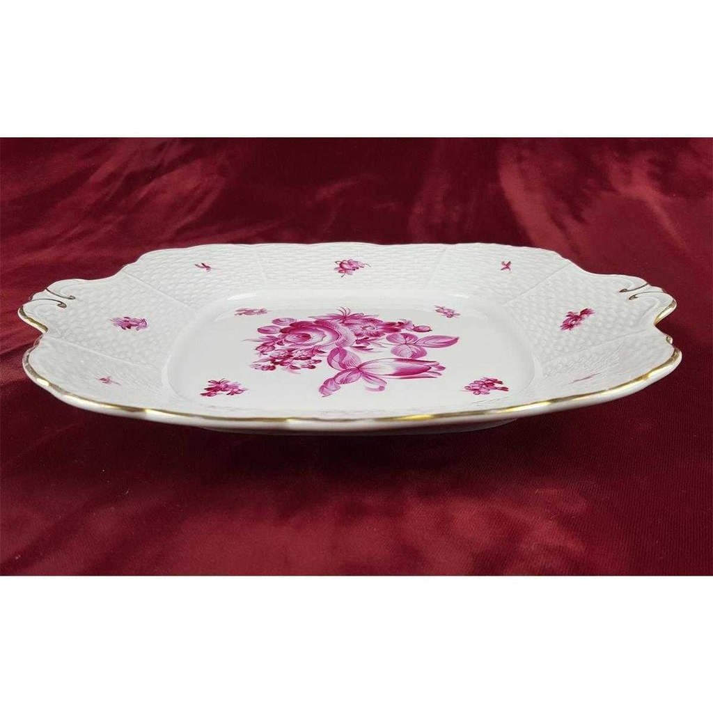 [458119090] Schale Coupe /Sandwichplatte Sandwichplatte Herend Ungarn Bouquet de Tulipe Purpur gebraucht - gut Bild 6