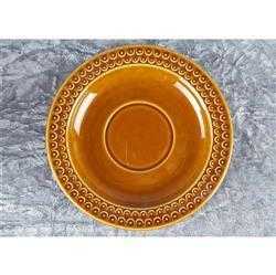 [458119101] Suppentasse mit Untertasse Pagnossin Earthenware braun Relief Punkte & Kreise gebraucht - sehr gut Bild 3
