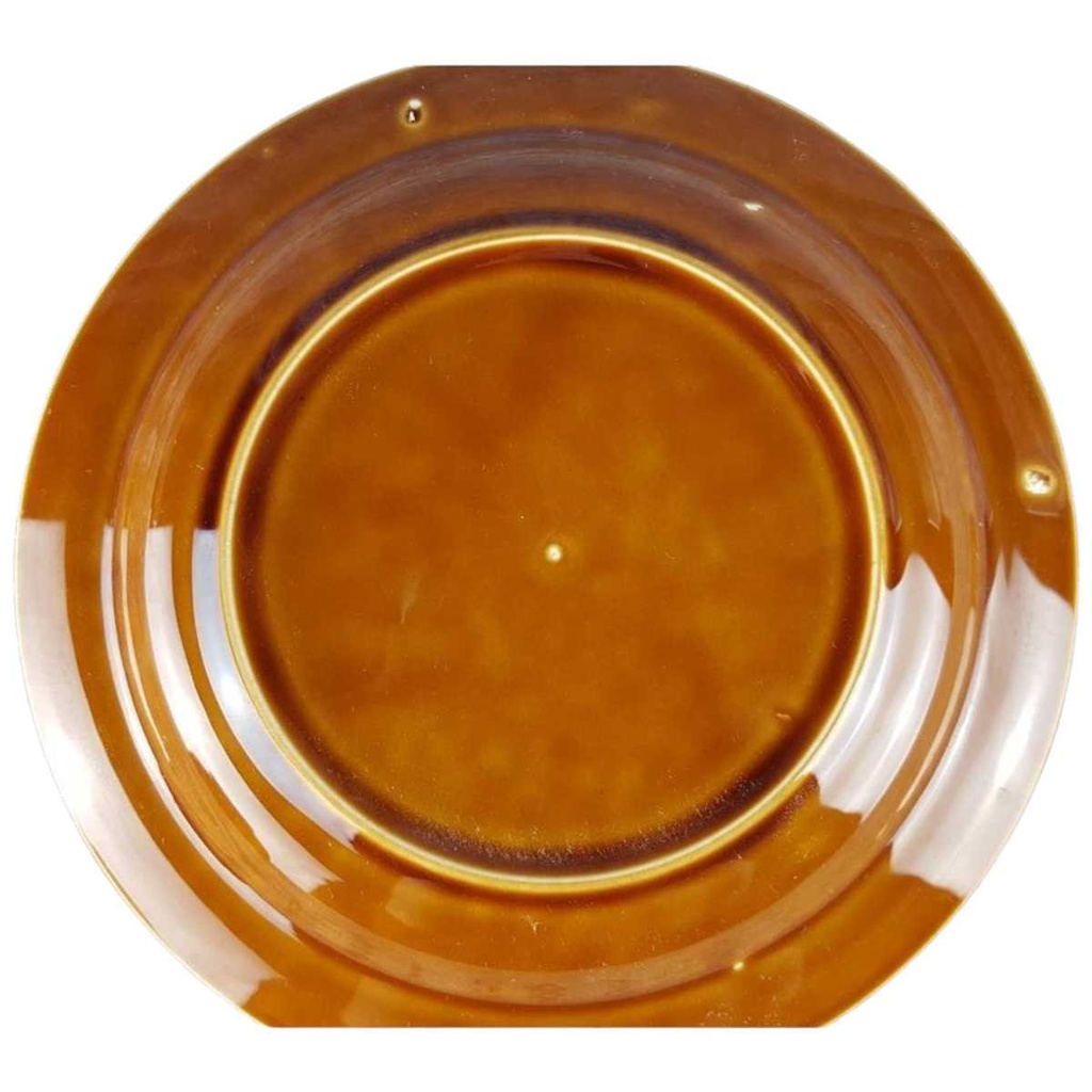 [458119102] Untertasse 16,6 cm Pagnossin Earthenware braun Relief Punkte & Kreise gebraucht - gut Bild 2