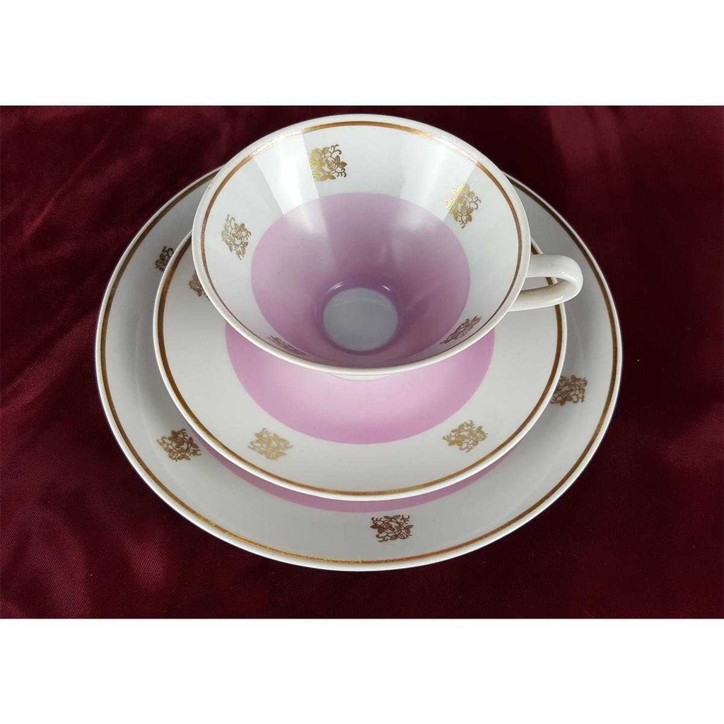 [458119107] Kaffeegedeck Kaffeeset Komplett Goldrand 3tlg Lichte Porzellan gebraucht - gut Bild 3
