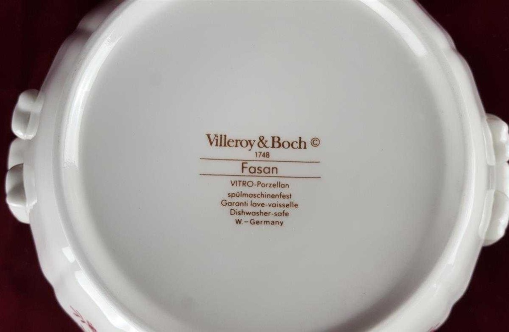 [458119138] Ragoutterrine Servierschüssel mit Deckel 1,3 L Villeroy & Boch Fasan Rot gebraucht - sehr gut Bild 4