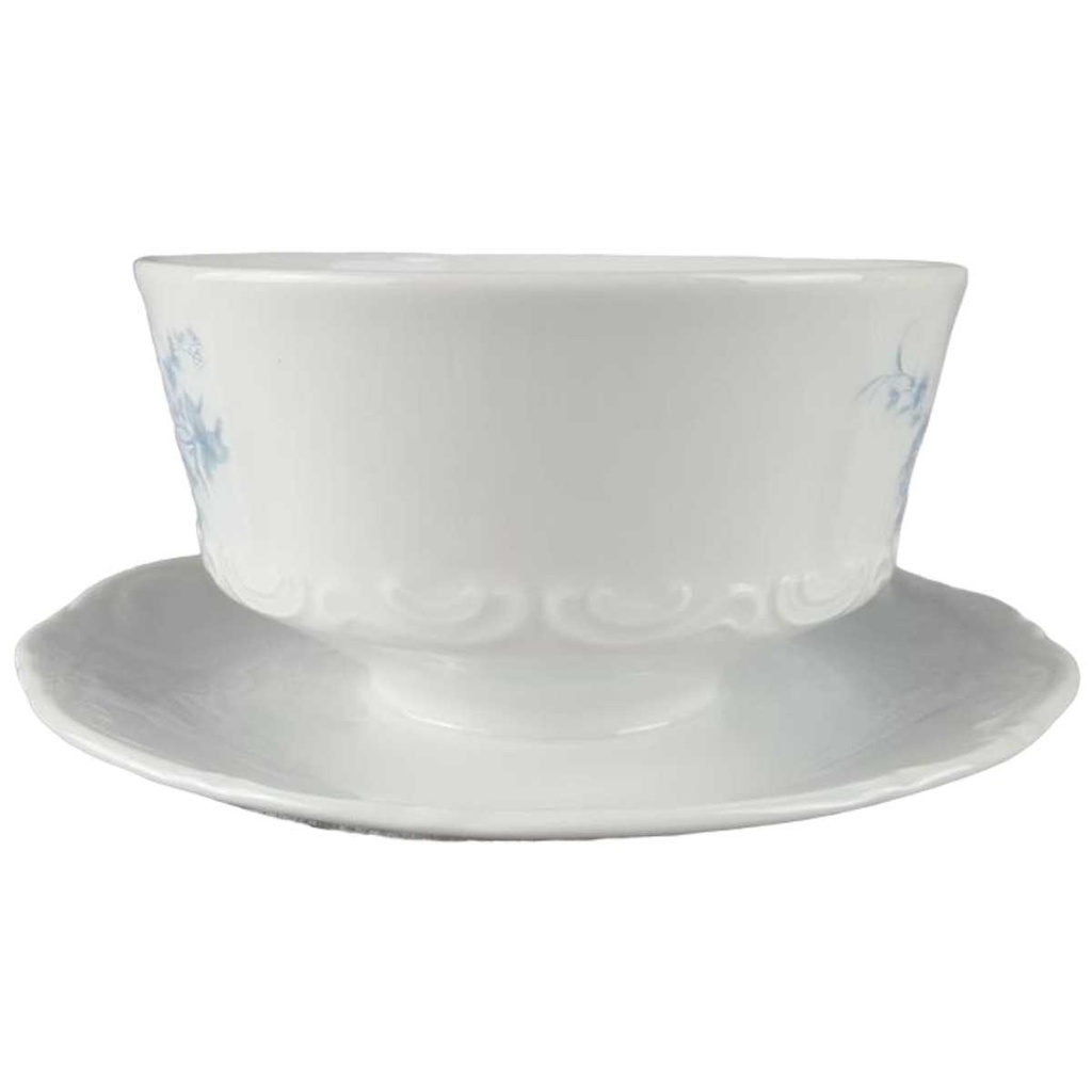 [458119152] Sauciere mit Teller 1tlg Mitterteich Form 2000 Blaue Blumen gebraucht - sehr gut Bild 2