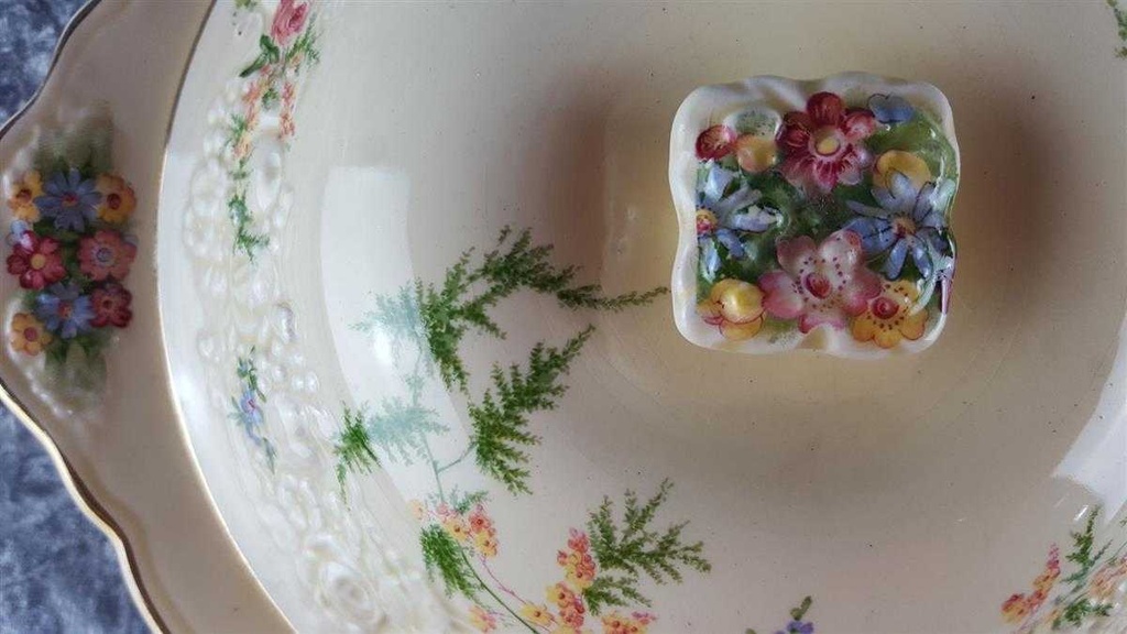 [458119164] Schüssel Terrine Crown Ducal Florentine Rosalie England gebraucht - akzeptabel Bild 5