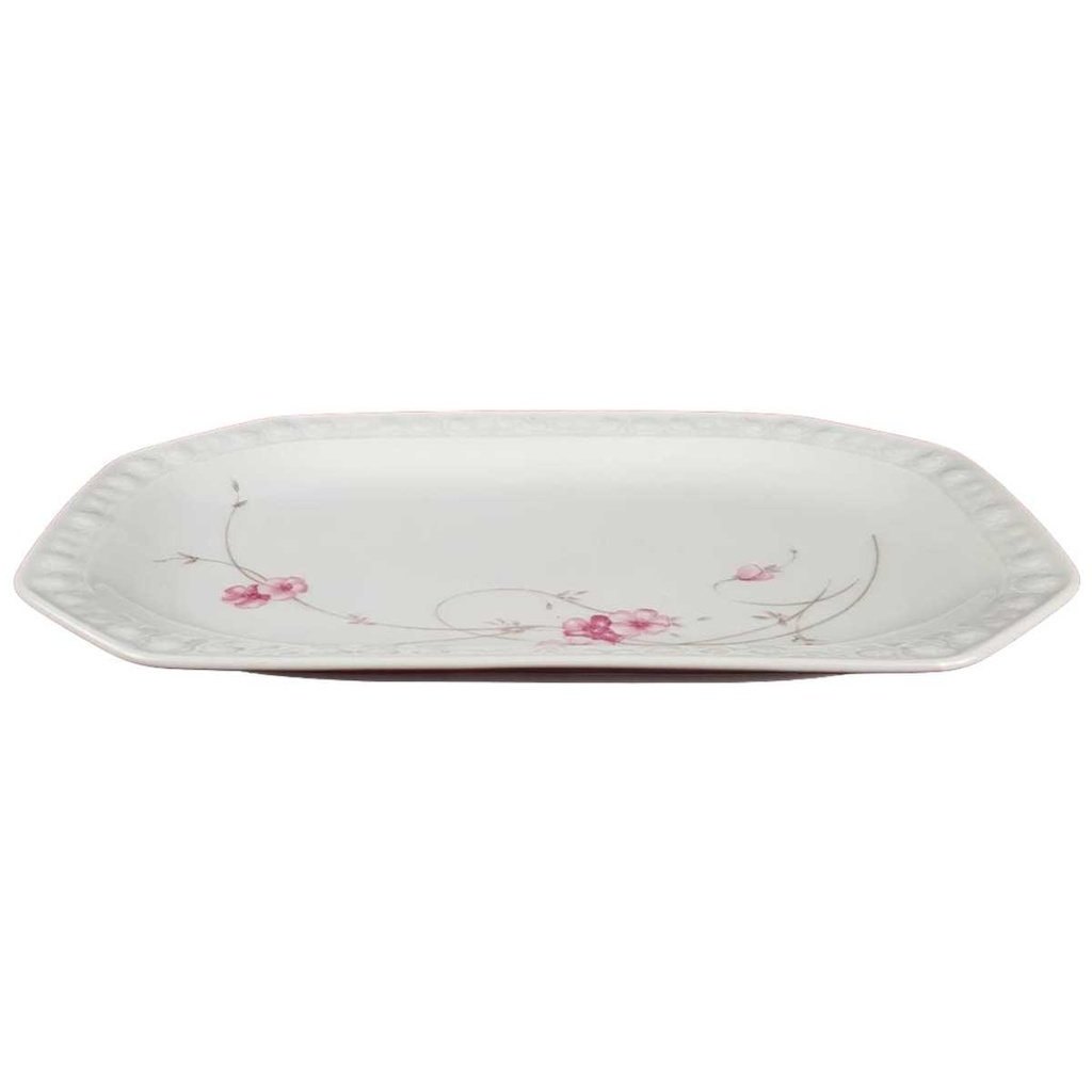 [458119231] Fleischplatte 31,5x19,5 cm Winterling Röslau Rosenkante Weiß gebraucht - akzeptabel Bild 2