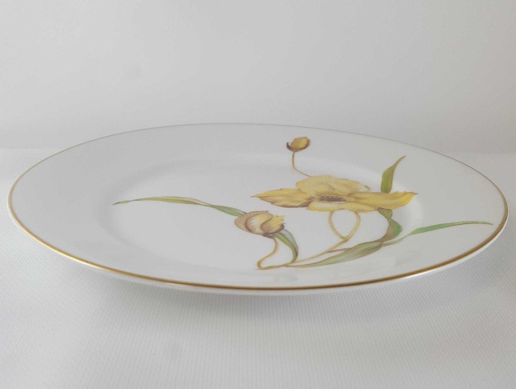 [45811925] Kuchenteller Dessertteller Frühstücksteller 19,4 cm Rosenthal Selb Gelbe Blumen Gelb gebraucht - neuwertig Bild 3