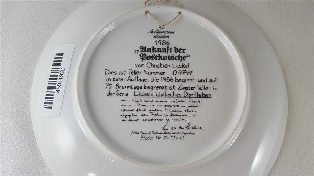 [45811929] Wandteller Sammelteller Seltmann Weiden gebraucht - neuwertig Bild 4