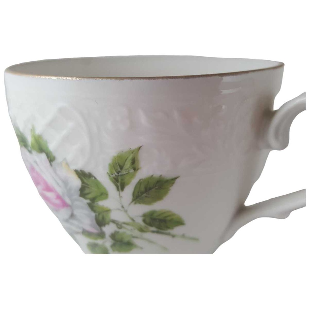 [45811931] Kaffeetasse Tasse Schumann Arzberg Form Dresden Weiße Rose gebraucht - sehr gut Bild 2