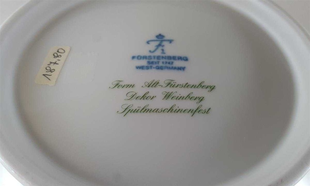 [45811937] Suppenterrine Suppenschüssel 1,3 L Fürstenberg Alt Weinberg gebraucht - neuwertig Bild 4
