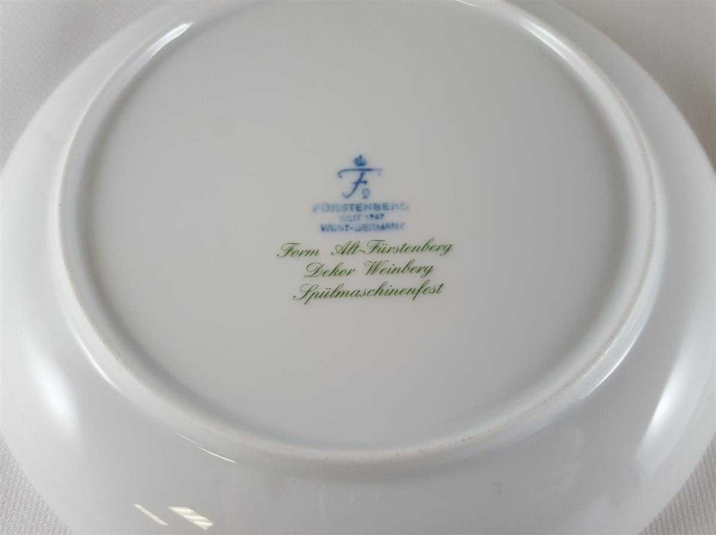 [45811941] Kuchenteller Dessertteller Frühstücksteller 18 cm Fürstenberg Alt Weinberg gebraucht - neuwertig Bild 5