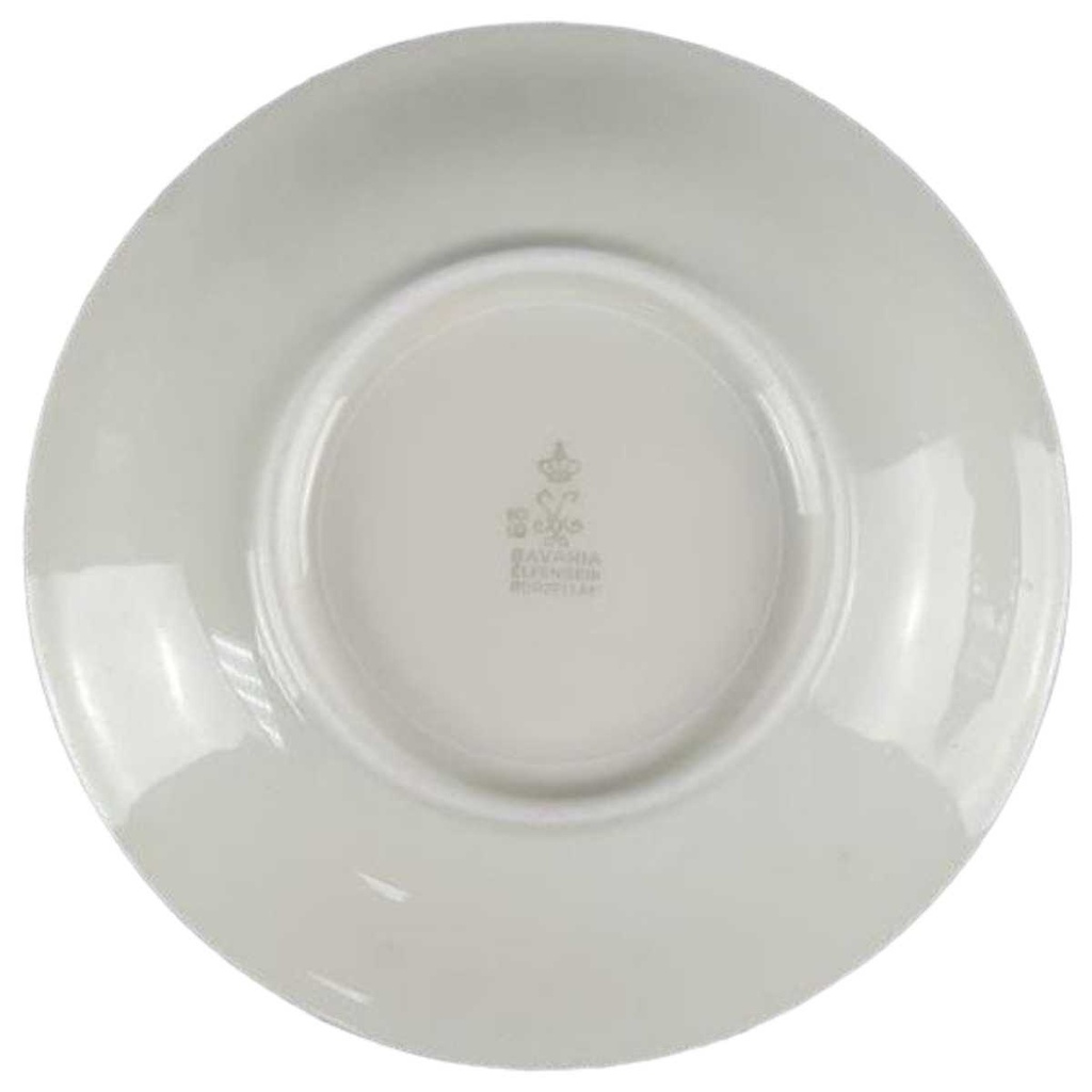 [458119448] Untertasse für Tee Goldrand 14,8 cm Schaller Elfenbein bunte Blümchen mit gebraucht - gut Bild 2