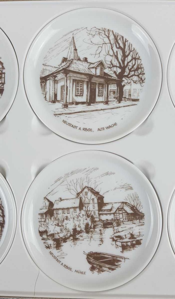 [2118847] 6er Set Untersetzer Tellerchen 10 cm Fürstenberg Glasuntersetzer gebraucht - sehr gut Bild 3