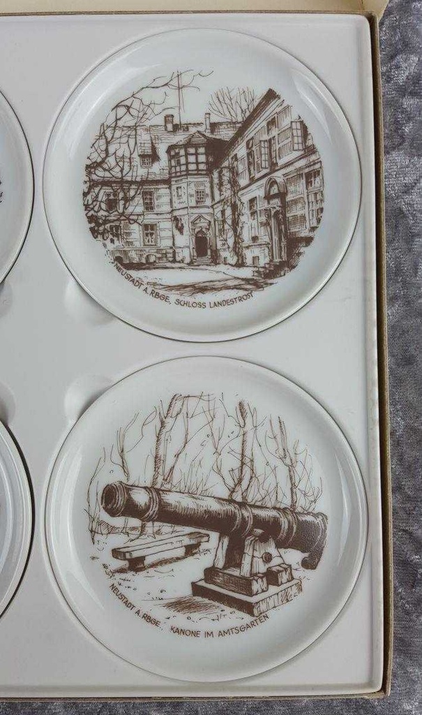 [2118847] 6er Set Untersetzer Tellerchen 10 cm Fürstenberg Glasuntersetzer gebraucht - sehr gut Bild 4