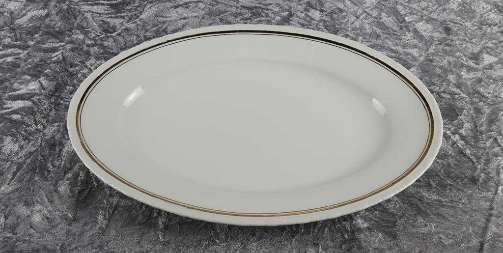 [458119468] Servierplatte Fleischplatte Steakplatte Goldrand 33,2x21,6 cm Schönwald Form 301 Weiß gebraucht - gut Bild 3