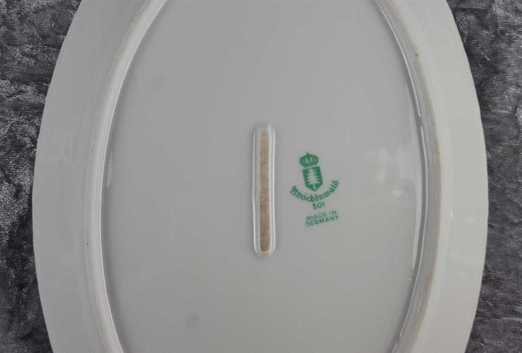 [458119468] Servierplatte Fleischplatte Steakplatte Goldrand 33,2x21,6 cm Schönwald Form 301 Weiß gebraucht - gut Bild 5